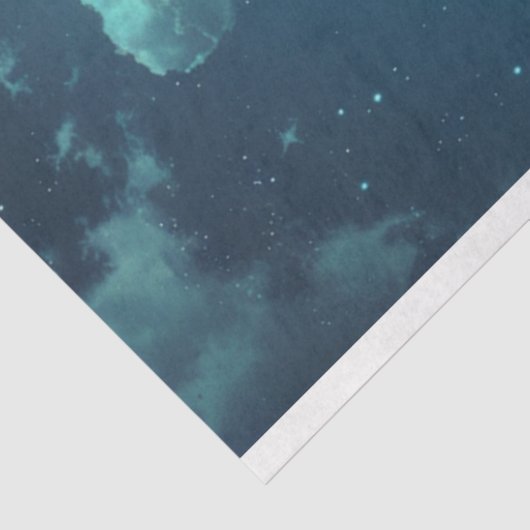 London Skyline Night Moon Decoupage Seidenpapier (Ausschnitt)