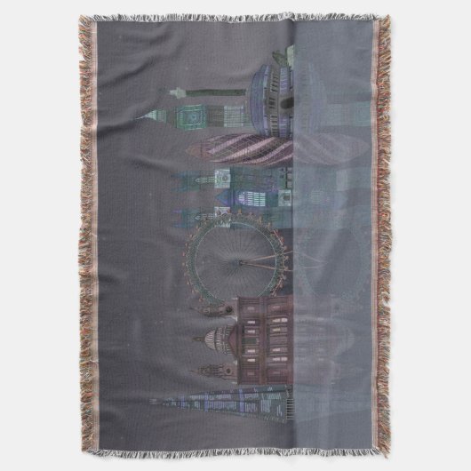 London Skyline Night Reflections Decke (Vorderseite Vertikal)