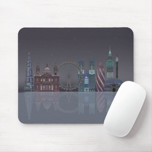 London Skyline Night Reflections Mousepad (Mit Mouse)