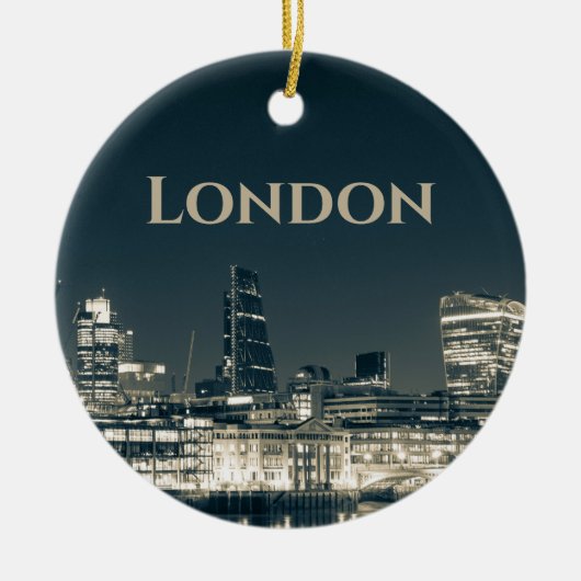 London Skyline Panorama Urban Souvenir Geschenk Keramik Ornament (Vorne)