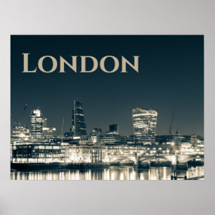 London Skyline Panorama Urban Souvenir Geschenk Poster