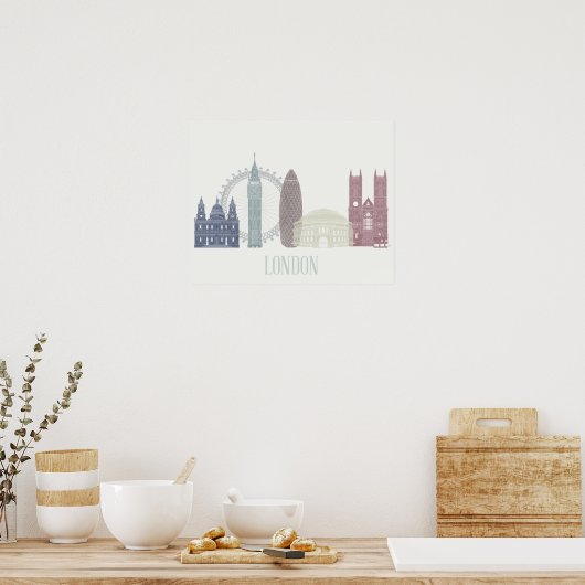 London Skyline Poster (Küche)