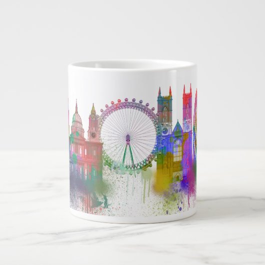 London Skyline - Rainbow Jumbo-Tasse (Vorderseite)