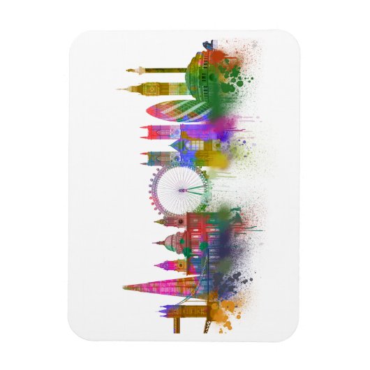 London Skyline - Rainbow Magnet (Vertikal)