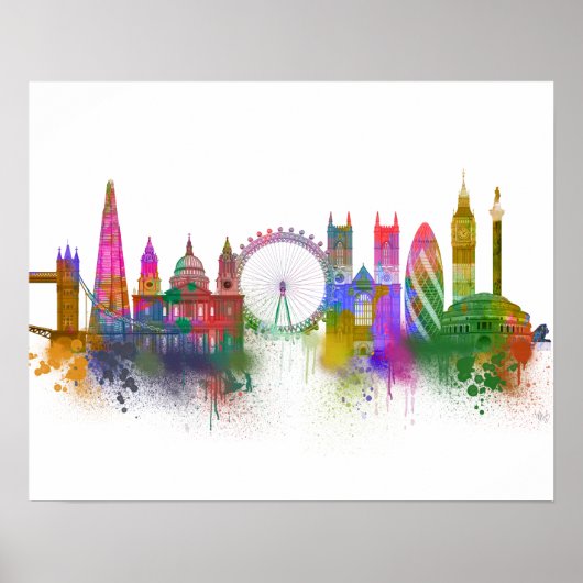 London Skyline - Rainbow Poster (Vorne)