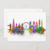 London Skyline - Rainbow Postkarte (Vorne/Hinten)