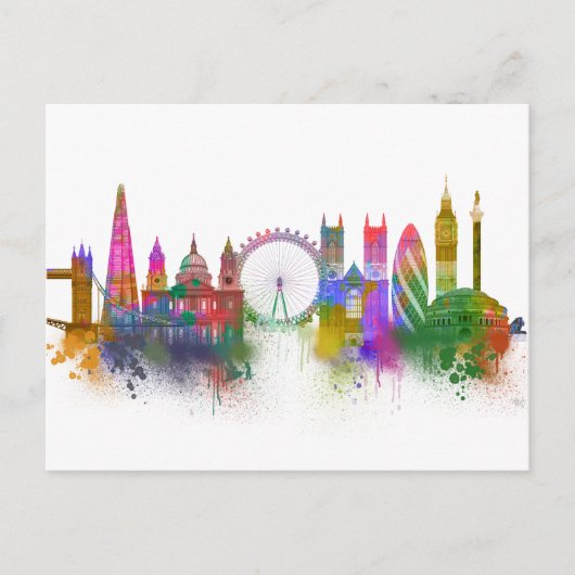 London Skyline - Rainbow Postkarte (Vorderseite)