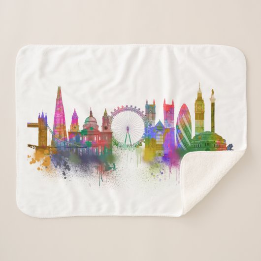 London Skyline - Rainbow Sherpadecke (Vorderseite (Horizontal))