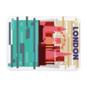 London Skyline Reiseplakat. Magnet (Horizontal)