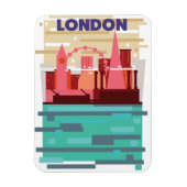 London Skyline Reiseplakat. Magnet (Vertikal)