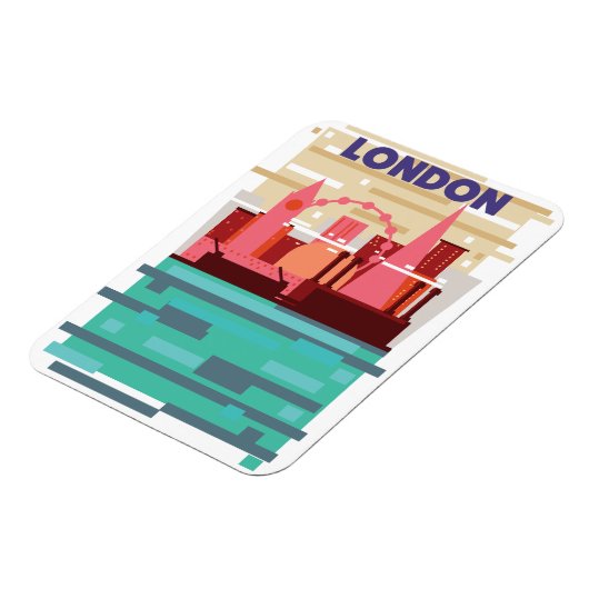 London Skyline Reiseplakat. Magnet (Linke Seite)