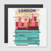 London Skyline Reiseplakat. Magneteinladung (Vorne/Hinten)