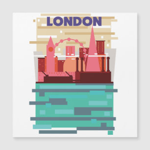 London Skyline Reiseplakat. Magneteinladung