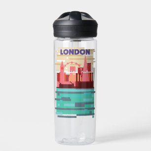 London-Skyline-Reiseposter. Trinkflasche