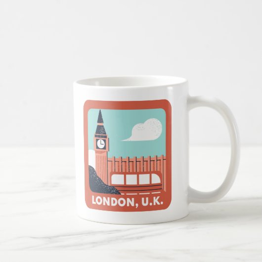 London Skyline Retro City Pride Kaffeetasse (Rechts)