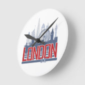 London Skyline Runde Wanduhr (Winkel)