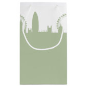 London Skyline Sage Geschenktasche Kleine Geschenktüte (Rückseite)