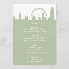London Skyline Sage Menu Cards Menükarte