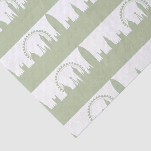 London Skyline Sage Tissue Seidenpapier (Ausschnitt)