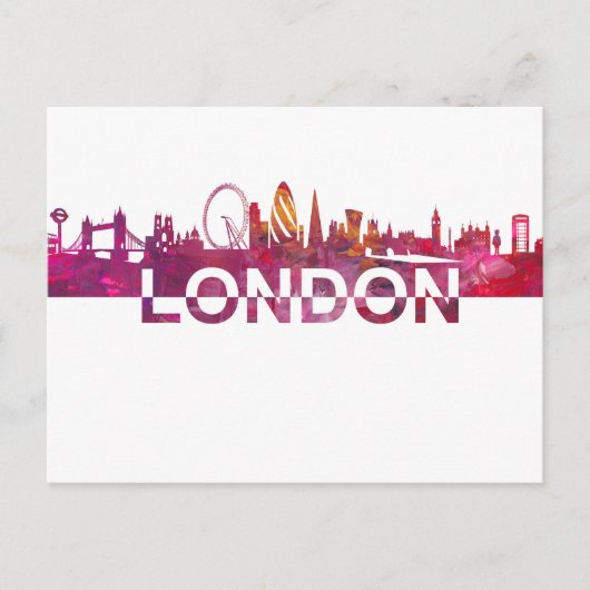 London Skyline Scissor Cut Riesentext Postkarte (Vorderseite)