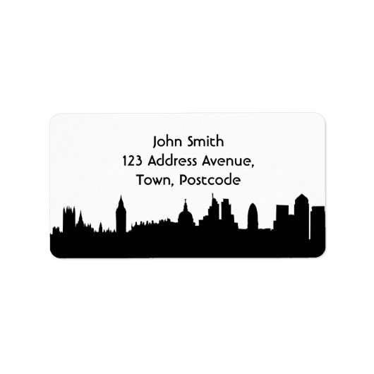 London Skyline Silhouette Cityscape Adressaufkleber (Vorne)