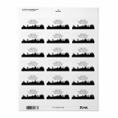 London Skyline Silhouette Cityscape Adressaufkleber (Vorne)