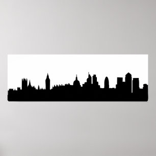 London Skyline Silhouette Cityscape Poster