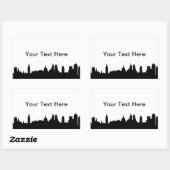 London Skyline Silhouette Cityscape Rechteckiger Aufkleber (Blatt)