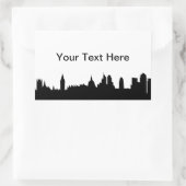 London Skyline Silhouette Cityscape Rechteckiger Aufkleber (Tasche)