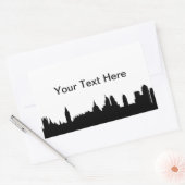 London Skyline Silhouette Cityscape Rechteckiger Aufkleber (Umschlag)