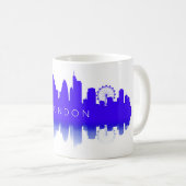 London Skyline Silhouette – Modern Blau Kaffeetasse (VorderseiteRechts)