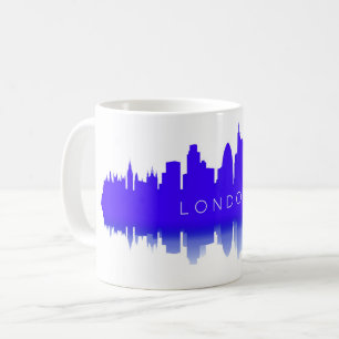 London Skyline Silhouette – Modern Blau Kaffeetasse