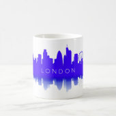London Skyline Silhouette – Modern Blau Kaffeetasse (Mittel)