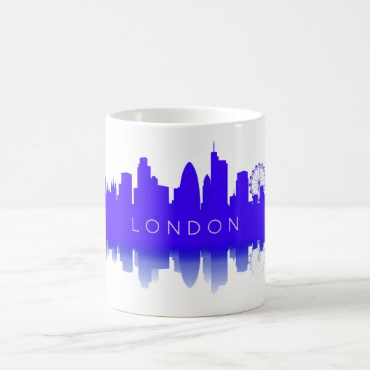 London Skyline Silhouette – Modern Blue Kaffeetasse (Mittel)