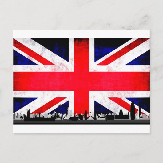 London Skyline Silhouette Postkarte (Vorderseite)