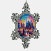 London Skyline Snowflake Pewter Weihnachtsschmuck Schneeflocken Zinn-Ornament (Links)