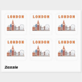London Skyline Square Stickers (Blatt)