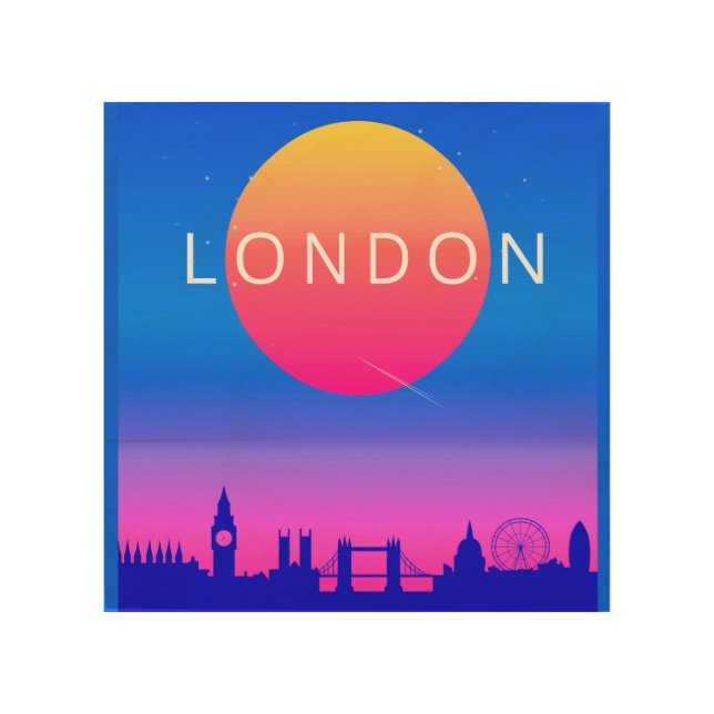 London Skyline Sunset Travel Poster (Vorderseite)