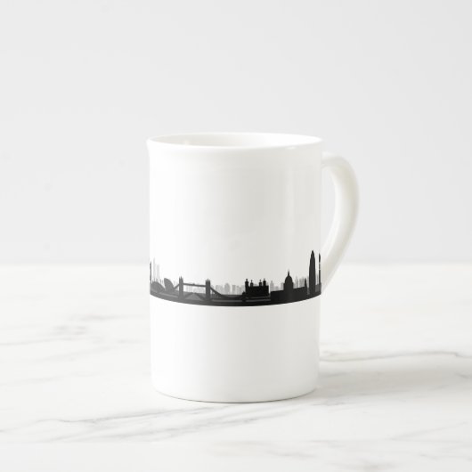 London Skyline Themed Tea Tasse (Vorderseite Rechts)