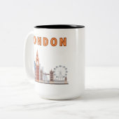 London Skyline Two Tone 15 oz. Mug Zweifarbige Tasse (Vorderseite Links)