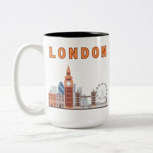 London Skyline Two Tone 15 oz. Tasse
