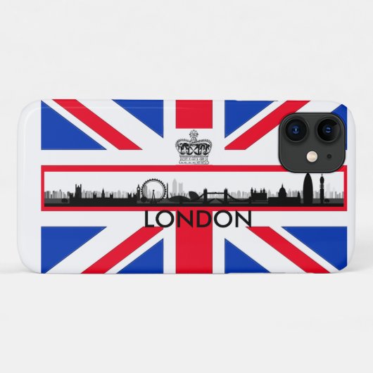 London Skyline Union Jack Flag Case-Mate iPhone Hülle (Rückseite (Horizontal))
