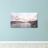 London Skyline Union Jack Flag Leinwanddruck (Insitu (Holzboden))