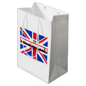 London Skyline Union Jack Flag Mittlere Geschenkta Geschenktüte (Vorderseite Schrägansicht)