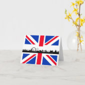 London Skyline Union Jack Flag Note Card Karte (Gelbe Blume)