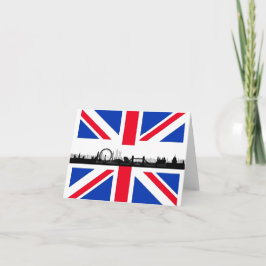 London Skyline Union Jack Flag Note Card Karte