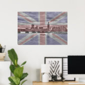 London Skyline Union Jack Flag Poster (Heimbüro)