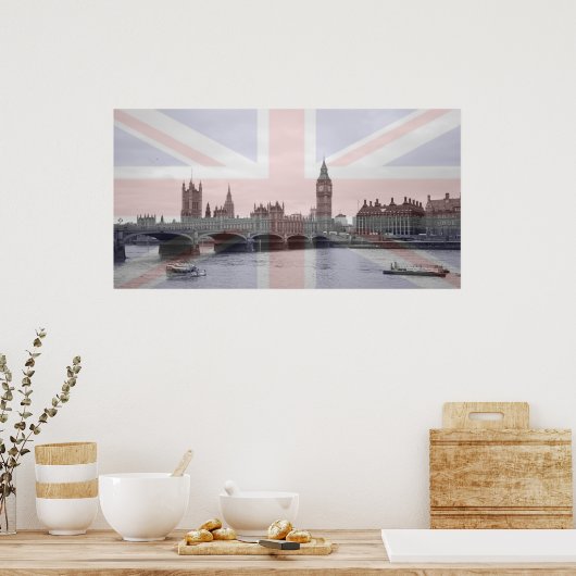 London Skyline Union Jack Flag Poster (Küche)