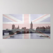 London Skyline Union Jack Flag Poster (Vorne)