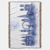 London Skyline - Watercolor Blue Decke (Vorderseite Vertikal)